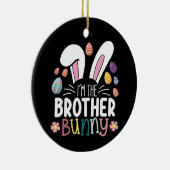 Ik ben de broer Bunny Paasfamilie Matching Keramisch Ornament (Rechts)