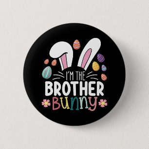 Ik ben de broer Bunny Paasfamilie Matching Ronde Button 5,7 Cm