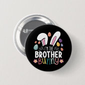 Ik ben de broer Bunny Paasfamilie Matching Ronde Button 5,7 Cm (Voorkant /achterkant)