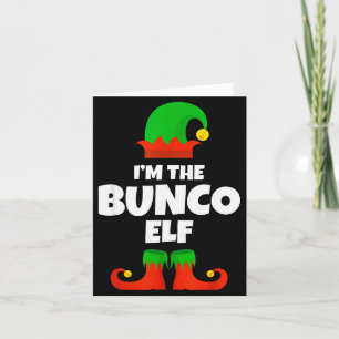Ik ben de Bunco Elf Familie Pyjama Kerst Morsig Bu Kaart