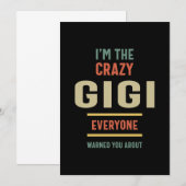 Ik ben de Crazy Gigi Iedereen Oma Gift. Bedankkaart (Voorkant / Achterkant)