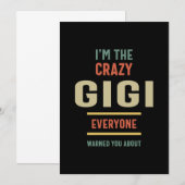 Ik ben de Crazy Gigi Iedereen Oma Gift. Kaart (Voorkant / Achterkant)