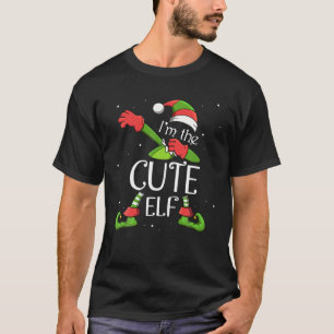 Ik ben de Cute Elf Dabbing Santa Claus Xmas famili T-shirt