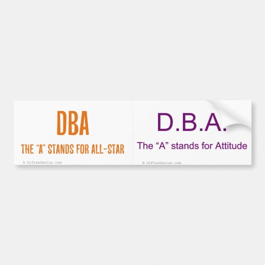 Ik ben de DBA en ik zeg dat dus Bumpersticker (Voorkant)
