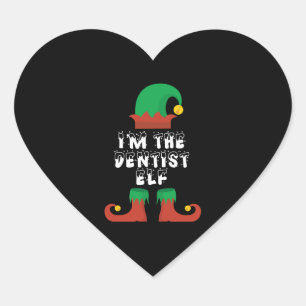 Ik ben de Dentist Elf kerstcadeautje voor Hart Sticker