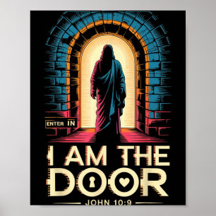 Ik Ben De Deur Christelijke Streetwear Esthetische Poster