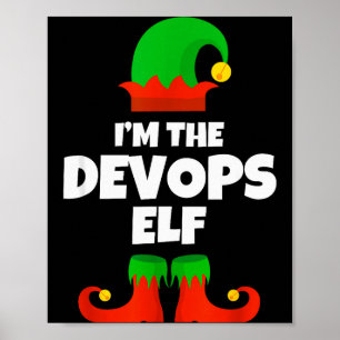 Ik ben de Devops Elf Familie Pyjama Kerst Engineer Poster