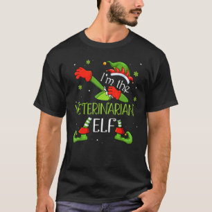Ik ben de dierenarts Elf Dabbing Santa Claus Xmas T-shirt