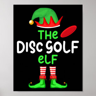 Ik ben de discgolf-elf kerst familie matching pa poster