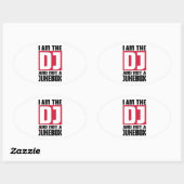 Ik ben de DJ, geen Jukebox Ovale Sticker (Vel)