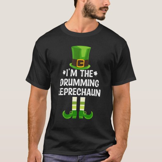 Ik ben de drumming Leprechaun Funny St Patricks Da T-shirt (Voorkant)
