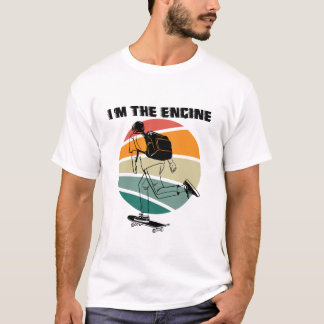 Ik ben de Engine Skateboard grappig T-shirt