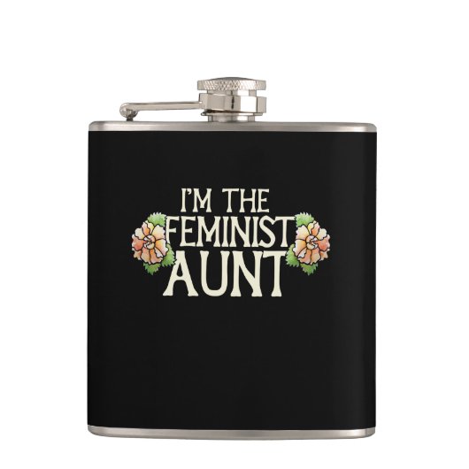 Ik ben de feministische TANTE Heupfles (Voorkant)