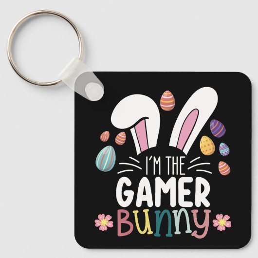 Ik ben de Gamer Bunny Gaming Pasen Matching Sleutelhanger (Voorkant)