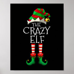 Ik ben de gekke elf schattige familie kerst matchi poster