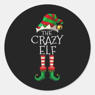 Ik ben de gekke elf schattige familie kerst matchi ronde sticker