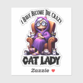 Ik ben de gekke kattenvrouw geworden sticker