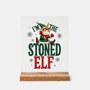 Ik ben de gestoneerde elf vintage kerst dabbing ee acryl bord