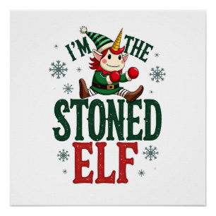 Ik ben de gestoneerde elf vintage kerst dabbing ee perfect poster
