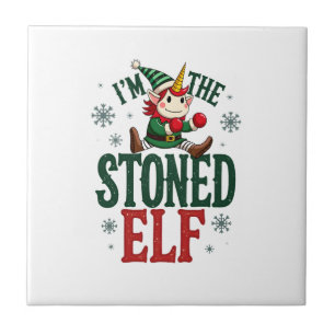 Ik ben de gestoneerde elf vintage kerst dabbing ee tegeltje