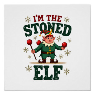 Ik ben de gestoneerde elf vintage kerst dabbing Un Perfect Poster