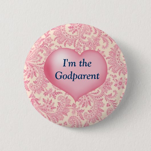 "Ik ben de Godparent" Roze Ronde Button 5,7 Cm (Voorkant)