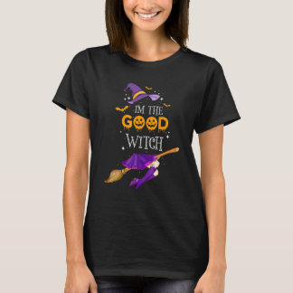 Ik ben de goede heks vliegende heks pompoen Hallow T-shirt
