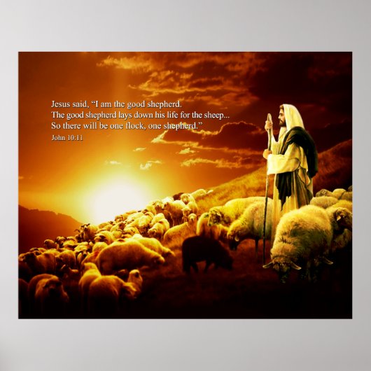"Ik ben de goede herder. John 10:11 Poster (Voorkant)