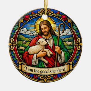 Ik ben de Goede Herder Ronde Keramische Kerstbal Keramisch Ornament