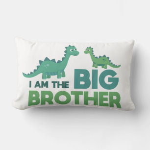 Ik ben de grote broer jongen dinosaurus broer kussen