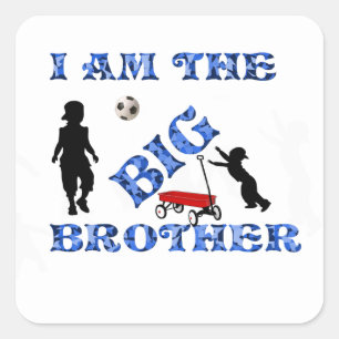 IK BEN DE GROTE BROER VIERKANTE STICKER
