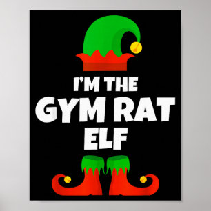 Ik ben de gym rat elf familie pyjama kerst fitness poster
