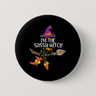 Ik ben de heks Halloween bijpassende groepskostuum Ronde Button 5,7 Cm