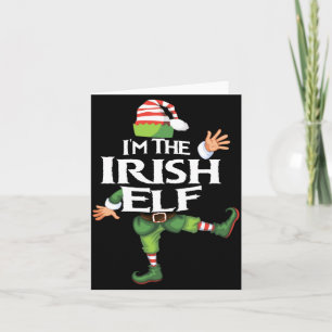 Ik ben de Ierse Elf Kerstavond Kerstmis Elf Squad Kaart