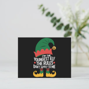 Ik ben de jongste Elf-familie die kerstmis heeft. Feestdagenkaart