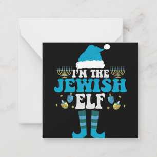 Ik ben de Joodse Elf Grappige Hanukkah Menora Gesc Notitiekaartje
