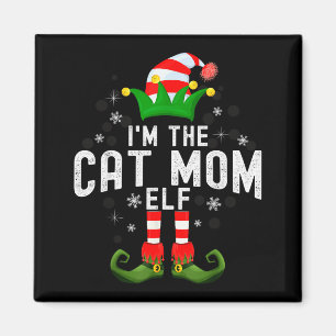 Ik ben de kat moeder elf kerst familie pyjama kost magneet