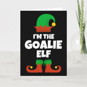 Ik ben de keeper elf familie pyjama kerst hockey kaart