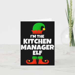 Ik ben de keukenmanager Elf familie pyjama Kerstmi Kaart