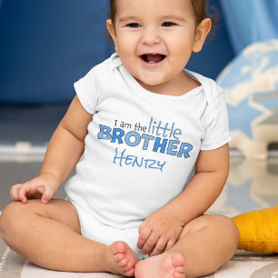 Ik ben de Kleine Broer Whimsical Cute Blue Romper