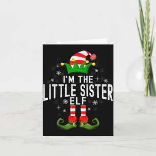 Ik ben de kleine zus Elf Kerstmis Familie Pjs Cos Kaart