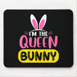 Ik ben de koningin Bunny Rabbit Oren Ei Grappig Pa Muismat