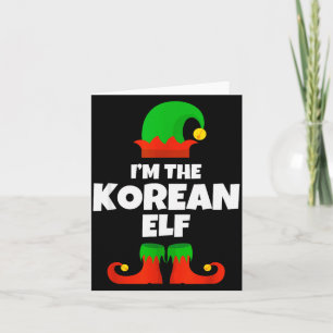 Ik ben de Koreaanse Elf Familie Pyjama Kerst Morsi Kaart