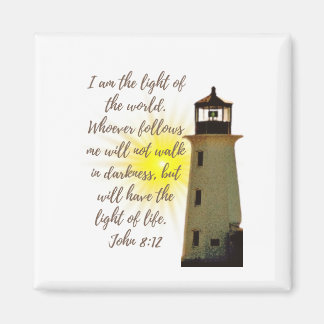 Ik ben de Lichte John 8:12 met Light House Magneet