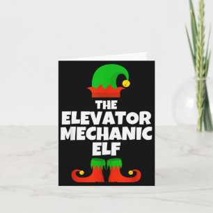 Ik ben de liftmonteur Elf Familie Pyjama Kerstmis Kaart