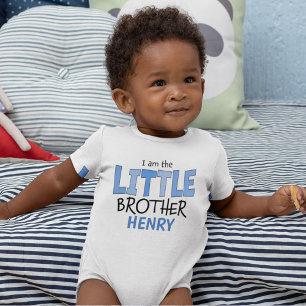 Ik ben de Little Brother Whimsical Blue Cute Romper