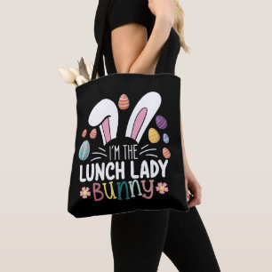 Ik ben de lunchdame Bunny Easter Matching Draagtas