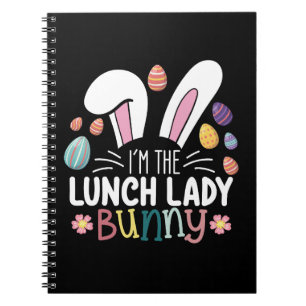 Ik ben de lunchdame Bunny Easter Matching Notitieboek
