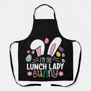 Ik ben de lunchdame Bunny Easter Matching Schort