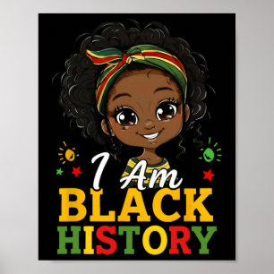 Ik ben de maand van de zwarte geschiedenis Afro-Am Poster
